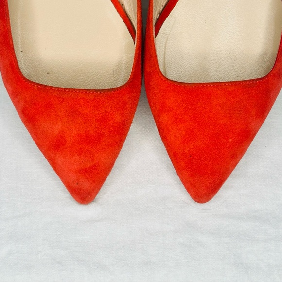 Everlane Red Suede Slingback Flats - Picture 3 of 9